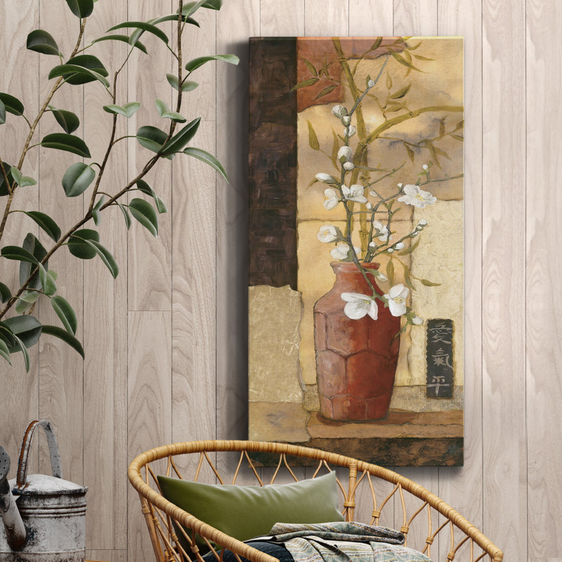 Mandarine II - peinture sur toile tendue, H 16 po x l 8 po x P 1 po