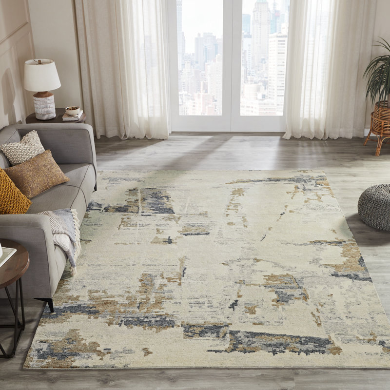 Tempo Urban Fossil Hand-Knotted Wool Area Rug, Rectangle 9' x 12'
