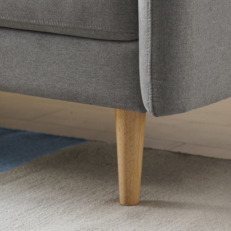 Cartlin 58" Upholstered Mid-Century Modern Loveseat, Light Gray