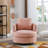 32"W Slipcovered Upholstered Swivel Barrel Chair-1912470079