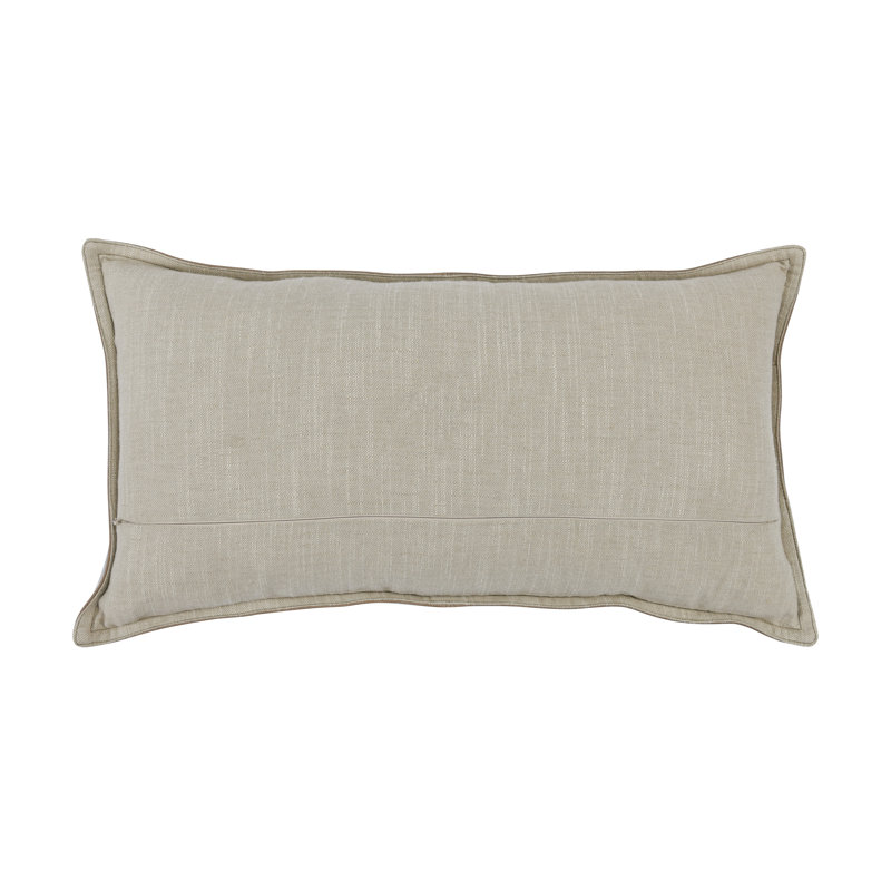 Kosas Home Cheyenne 100% Leather Throw Pillow, Taupe, 14" x 22", Rectangular