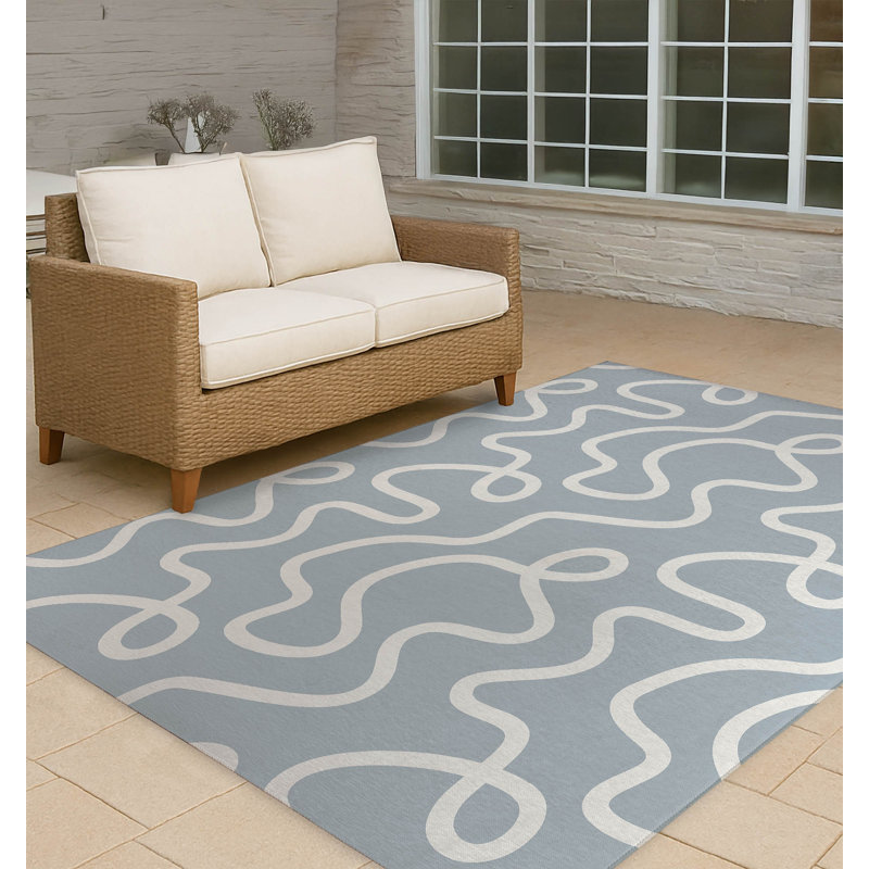 Tapis d'extérieur antidérapant Squig, Rectangle 4pi x 6 pi