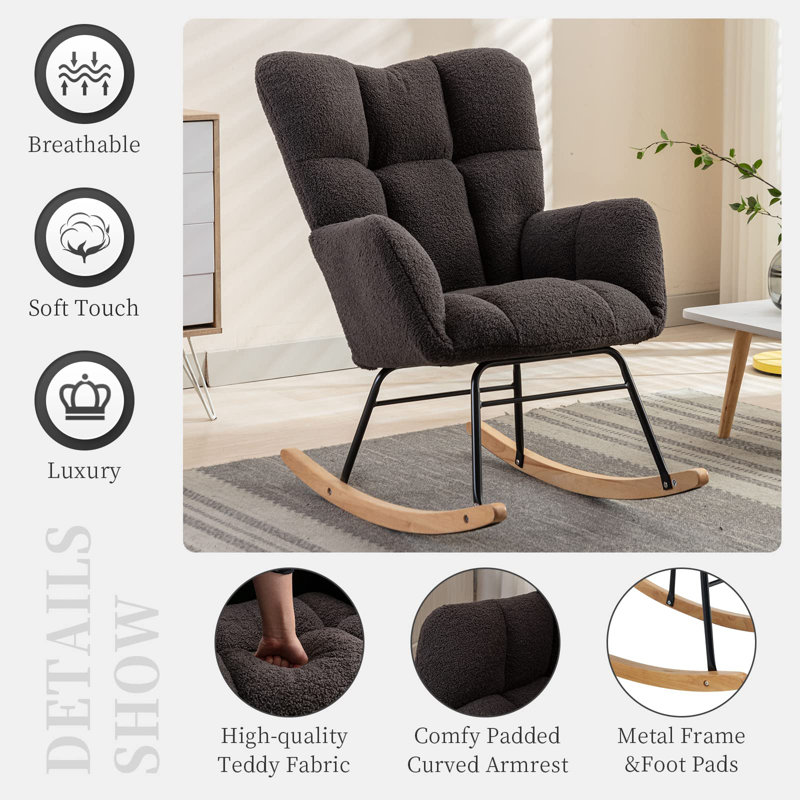 Friedell Rocking Chair, Dary Grey