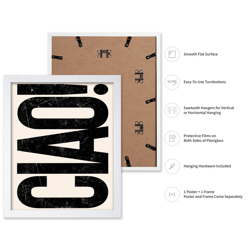 Ciao No3, Poster, 18"H x 24"W, White Framed