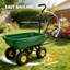 Chariot de jardinage robuste - capacité de charge de 600 lb, roues tout-terrain de 10 po, système à dégagement rapide, lit en poly durable, poignée rotative à 180 °, chariot de jardin pour l'aménagement paysager, la ferme et les travaux extérieurs