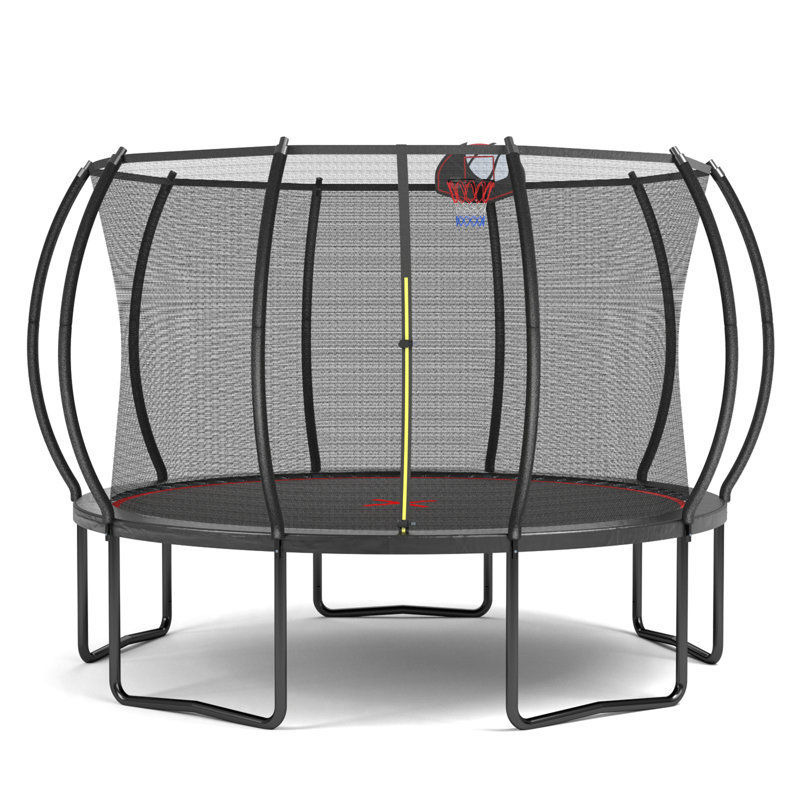 Citrouille trampoline YC 12FT - noir rouge, Noir / Rouge