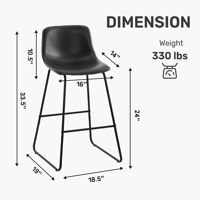 Chaises de salle à manger, tabouret de comptoir et tabourets de bar Scher, Tabouret de comptoir (siège d'une hauteur de 24 p