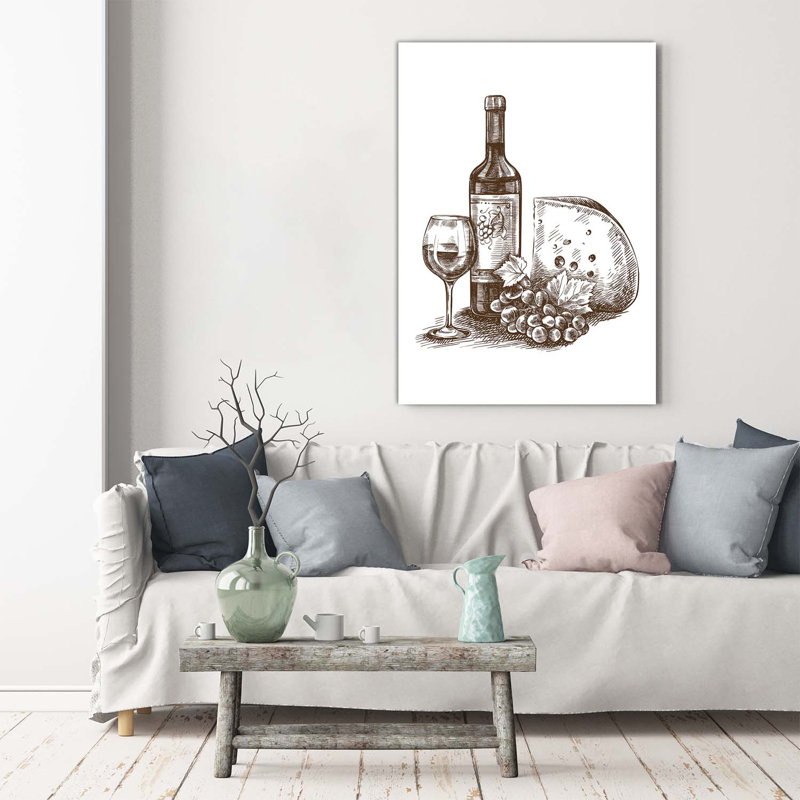 Wine And Snacks - Wrapped Canvas Print