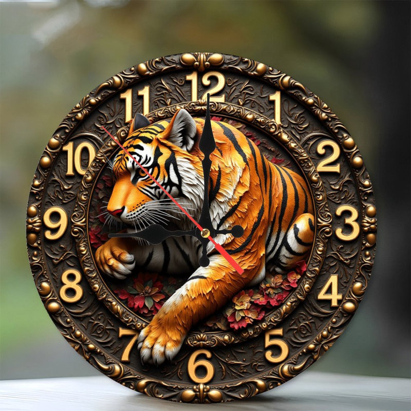 Horloge murale feuille verte