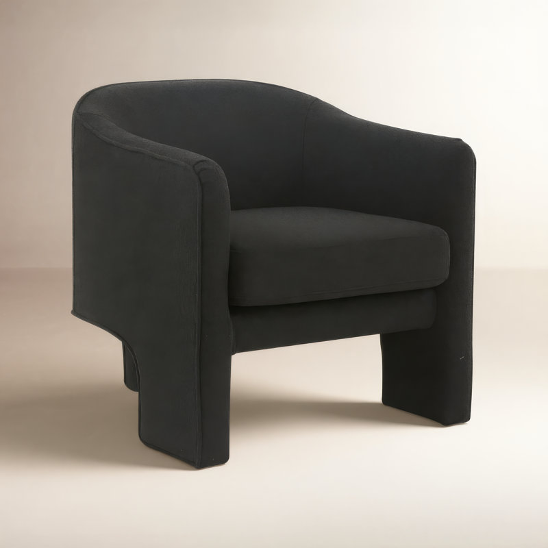 Upland Upholstered Armchair, Black Boucle