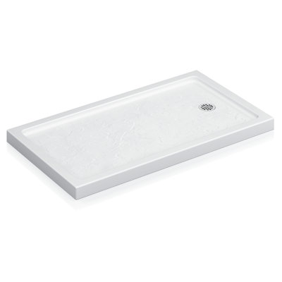 48 in. x 36 in. Shower Pan Shower Base in Pure White With 3 Removable Flange