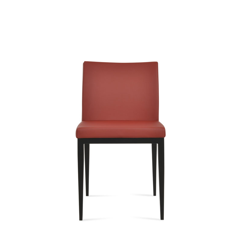Chaise d'appoint Aria, Similicuir PPM rouge foncé, Noir