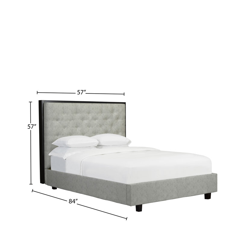 Lit plateforme en tissu d’ameublement Hatherleigh, Argent, Double