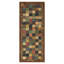 1880s Antique Multicolor Folk Art Checkerboard "X" Motif American Hooked Rug