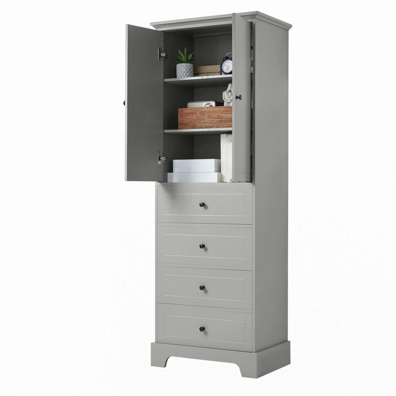 Line Cabinet With Adjustable Shelf, Gray