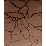 Modern Tibet III Hand Knotted Abstract Area Rug in Mocha/Chocolate