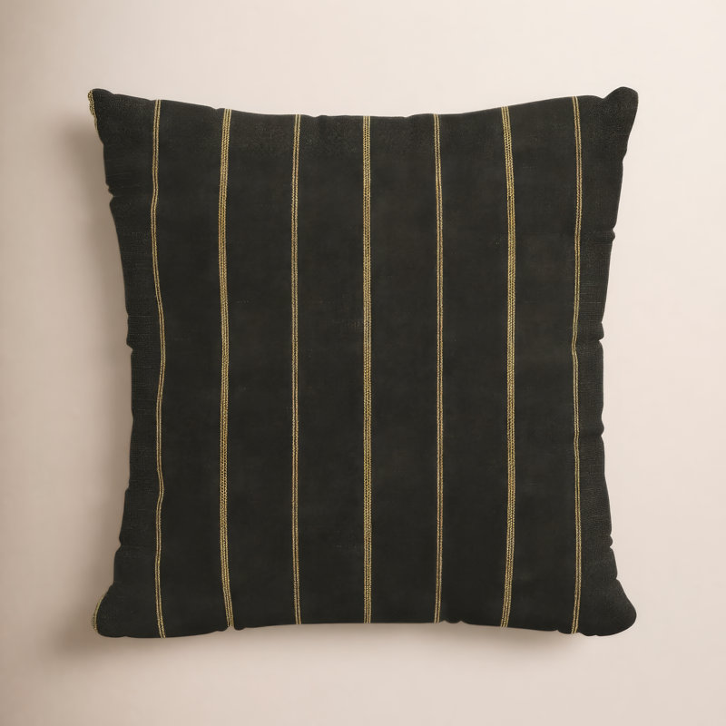 Housse de coussin décoratif carré Clara, 22 po x 22 po, Housse de coussin seulement - sans coussin, Noir