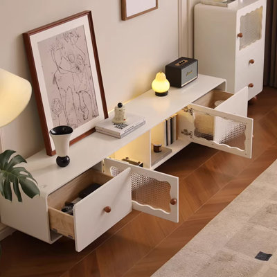 Meuble télé moderne en bois manufacturé beige