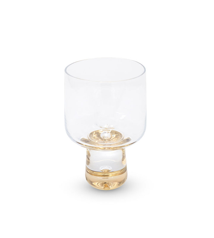 4 Pc Wine Glasses with Gold Reflection Base