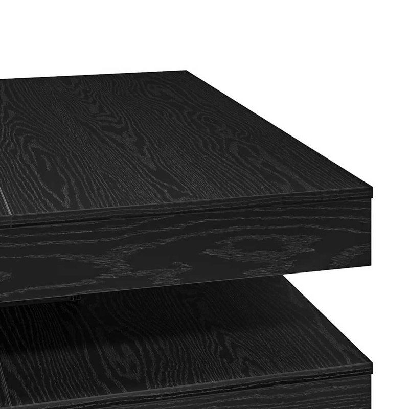 Coffee Table 360-Degree Rotatable 90X90x34.5 Cm, Black Oak
