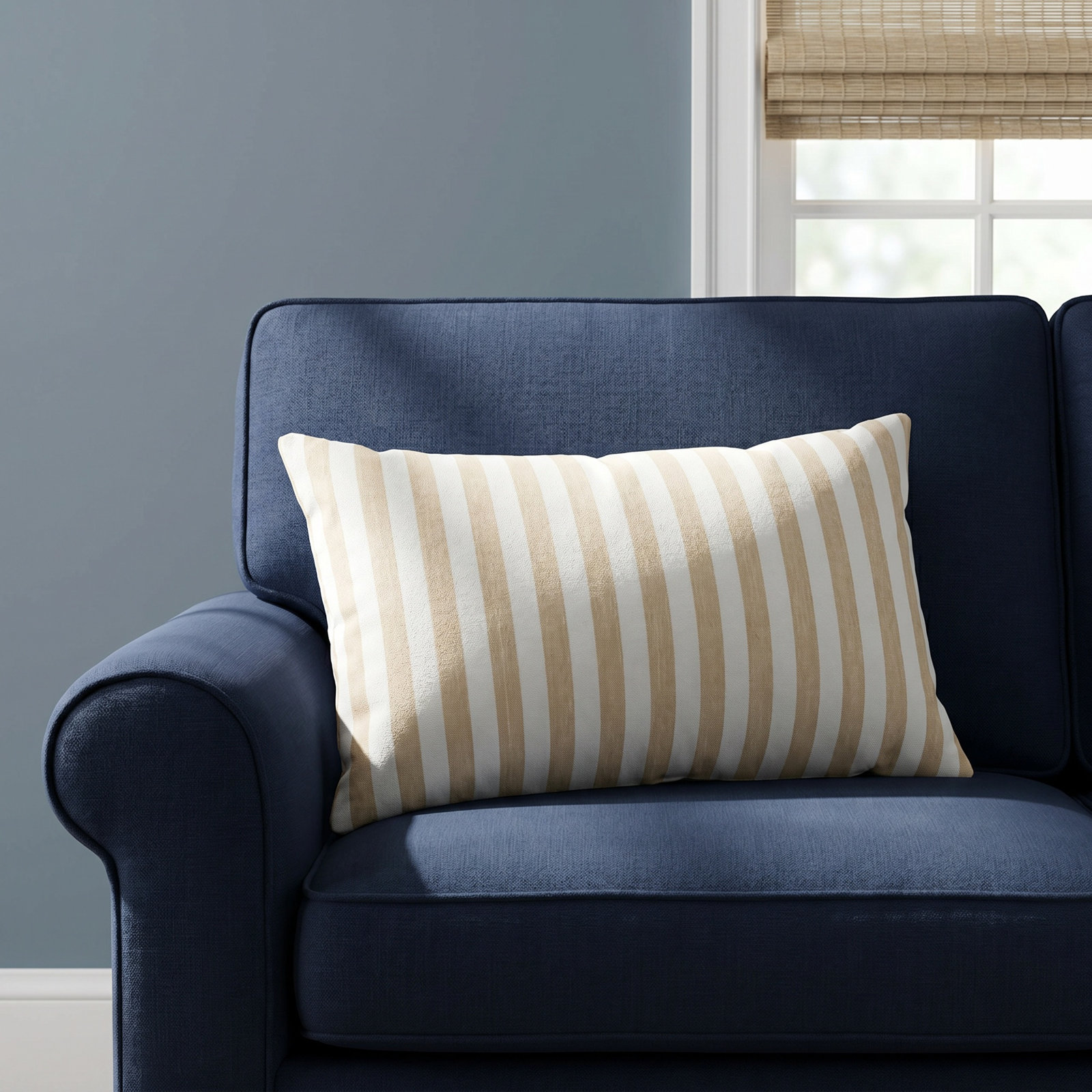 Maelle Cotton Lumbar Throw Pillow, Beige, Pillow Cover Only - No Insert