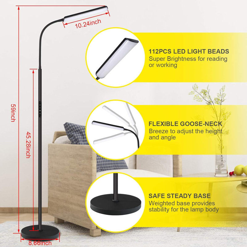 Lavaughn 58'' LED Task Floor Lamp