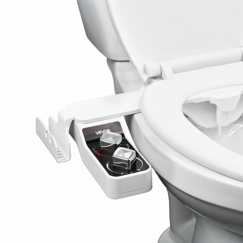 Bidet Attachment for Toilet Hot and Cold Dual Nozzles Adjustable Pressure