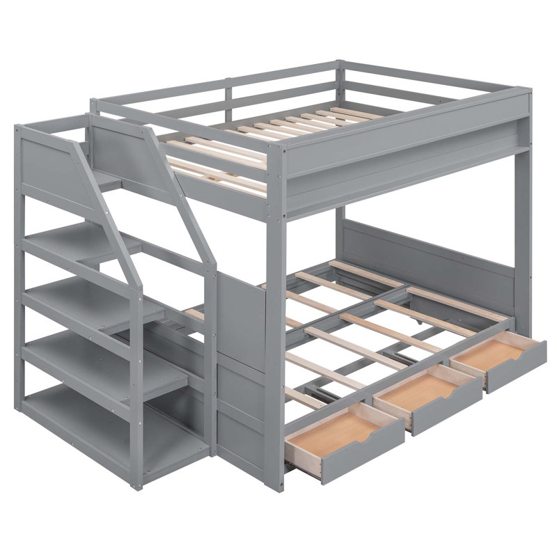 Shameka Kids Full Bunk Bed, Gray