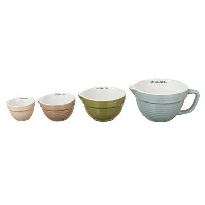 Gracie Oaks Alesja 4 -Piece Stoneware Measuring Cup Set