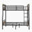 Full XL over Queen Metal Bunk Bed with Safety Guardrails, Industrial Detachable Sturdy Bunk Bed for Teens, Black
