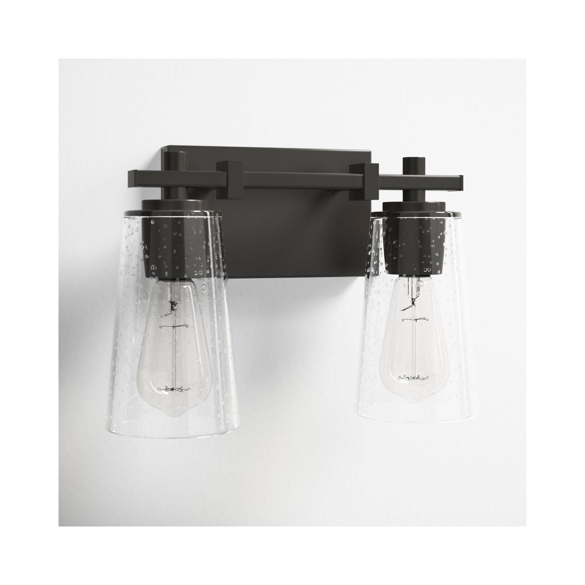 Noland 2 Light Seeded Dimmable Vanity Light, Oil Rubbed Bronze