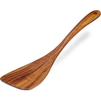Spatule antiadhésive en bois d'acacia avec poignée longue