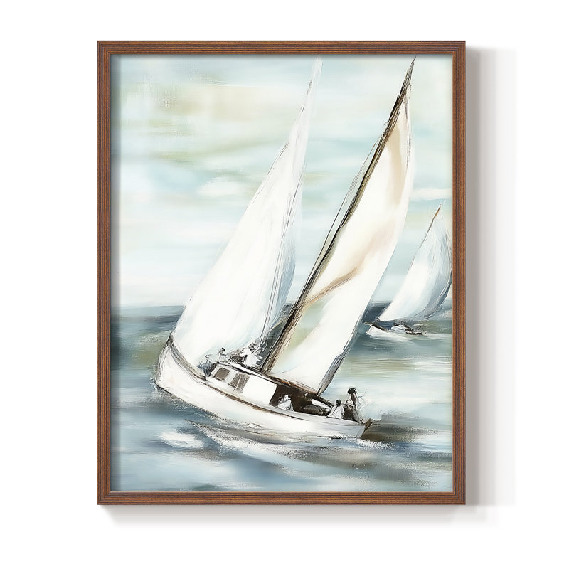 NAUTICAL Series L III, reproduction encadrée - bois massif, H 30 po x l 24 po, Noyer