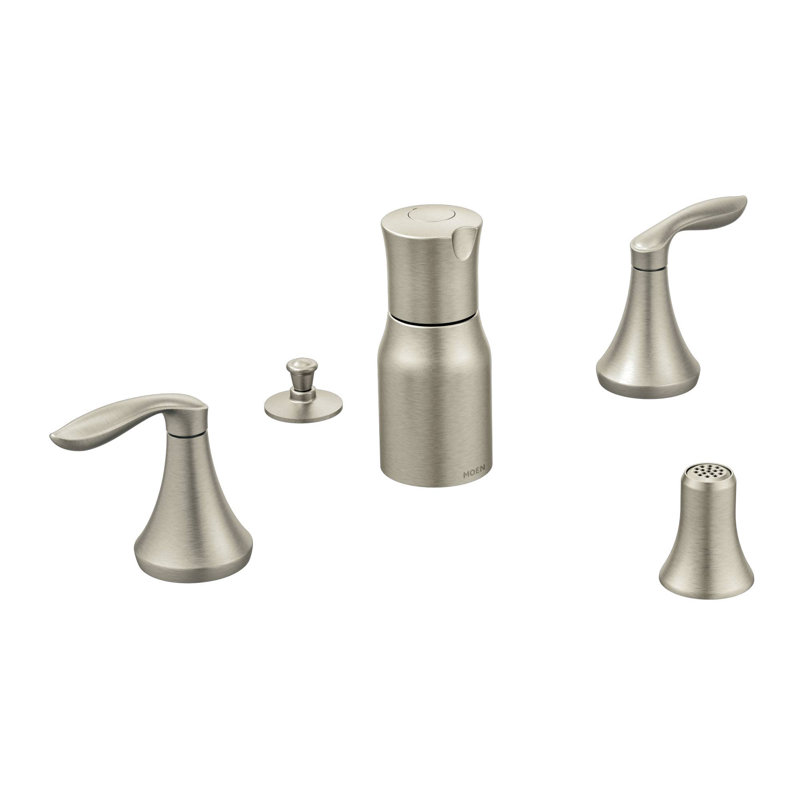 Eva Double Handle Vertical Spray Bidet Faucet, Brushed Nickel