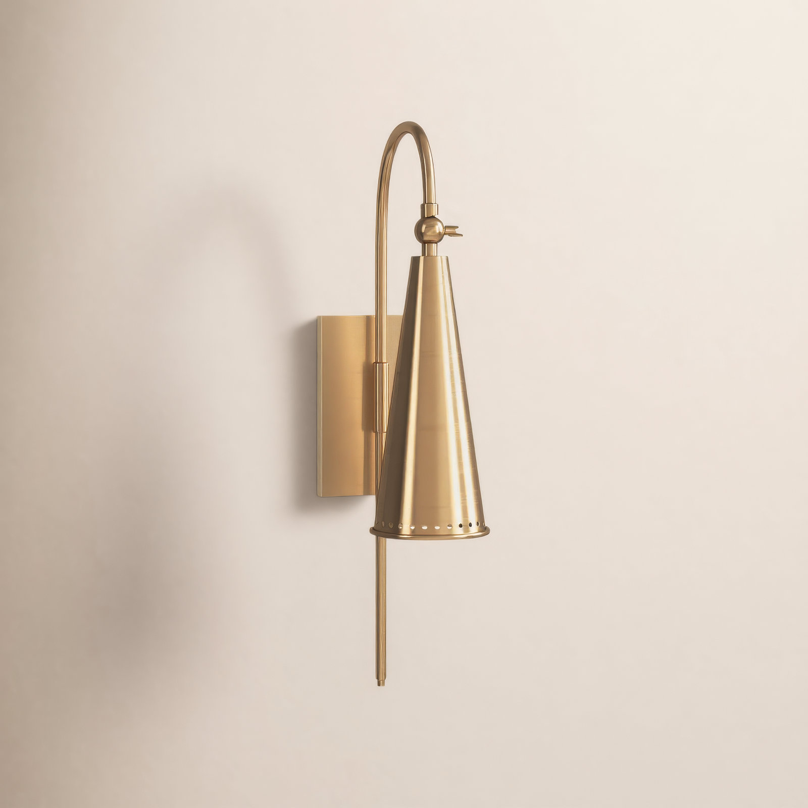 Darla Armed Sconce, Aged Brass