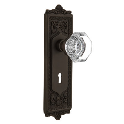 Bouton de porte de mortaise intérieur en cristal transparent avec oeuf & waldorf