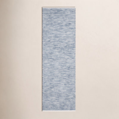 Coastal Blue Chevron Hand-Woven Outdoor Rug