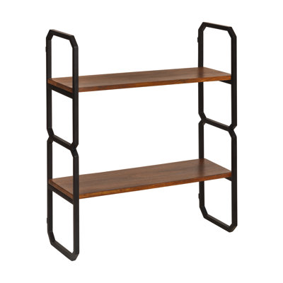 Willow Solid Wood & Metal 2-Tier Wall Mounted Accent Shelf