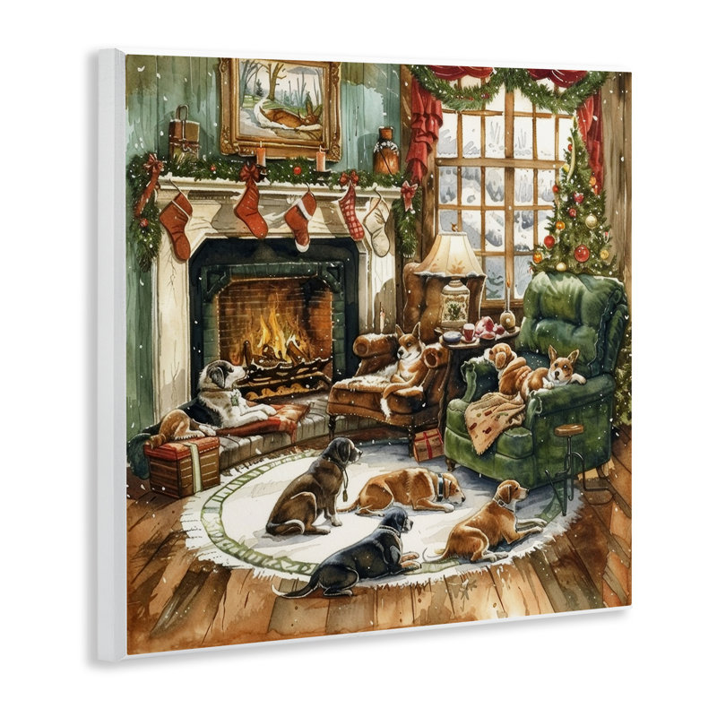 Plaque murale pour chien Dogs Around Christmas, design par LSR Design Studio