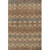 Vintage Distressed Runner Rug, Multicolor Diamond Geometric Pattern - Rug & Kilim