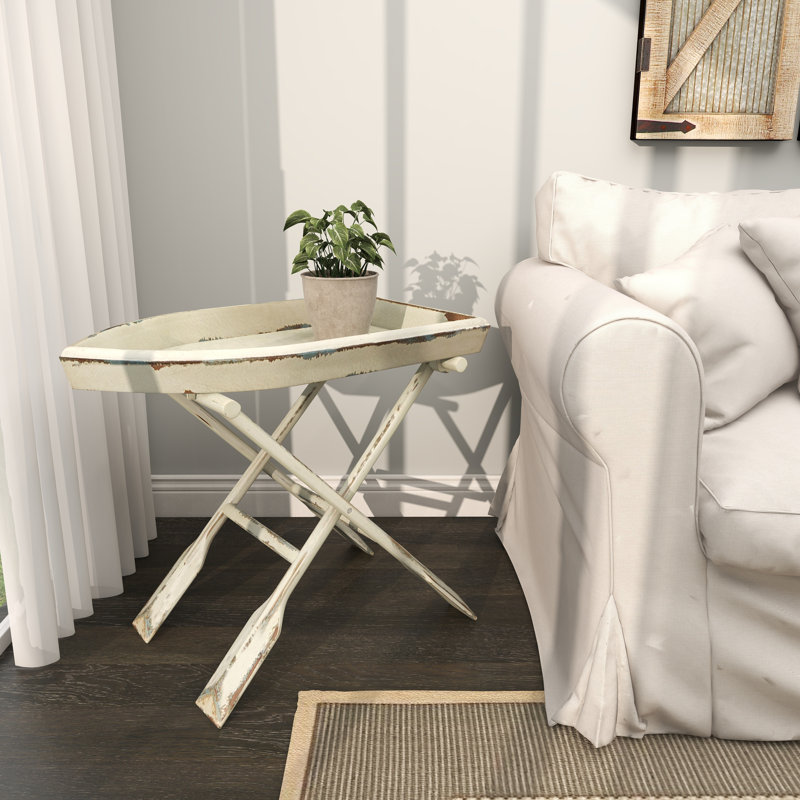 Table d'appoint à plateau en bois blanc Sheffield