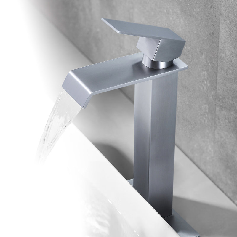 Robinet de salle de bain à un trou, Nickel brossé