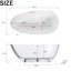 Baignoire de trempage autoportante en résine 67 po x 33,5 po à surface solide matte-2078701810