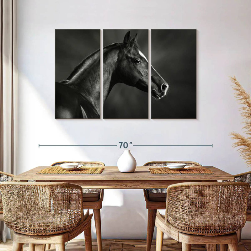 Cheval arabe Brampt noir, H 36 po x l 57 po
