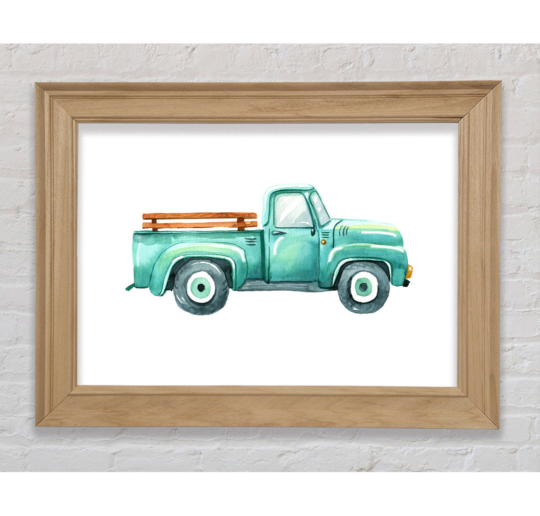 Pick Up Truck Aquarell - Einzelner Bilderrahmen Kunstdrucke