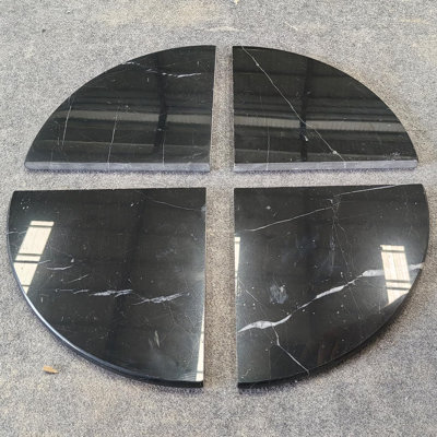  Étagère de coin en marbre à fixation murale, tablette de coin en marbre noir Nero Marquina, tablettes de coin arrondies polies de 9 po pour salle de bain, cuisine, bureau, salon, 1 pièce