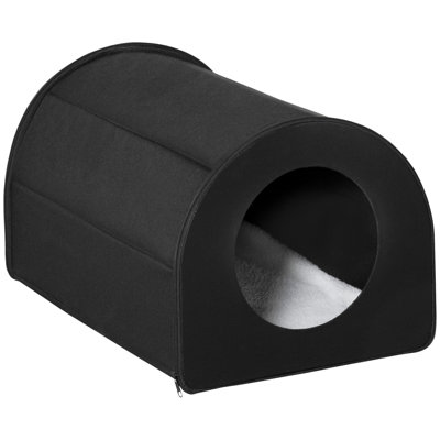 Maison chauffée, abri d'hiver portatif et imperméable, noir. Fournit de la chaleur avec l'isolation et le couvre-lit. Fenêtres de circulation d'air. 20,83 po de profondeur x 15,4 po de largeur, 13,29 po de hauteur, 4,29 lb pour chat et abri