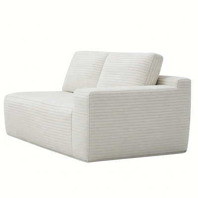 Modern Corduroy Upholstered Right Arm 3-Seater Sofa, Deep Seat Modular Sectional Piece
