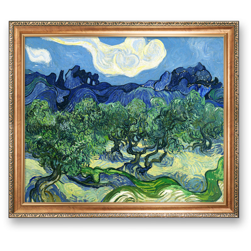 «Olive Trees» par Vincent Van Gogh, reproduction sur toile, H 28,5 po x l 34,5 po x P 0,75 po, Toile avec cadre or