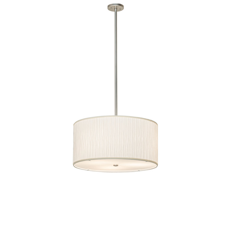 24" Wide Cilindro Mushroom Pleated Textrene Pendant